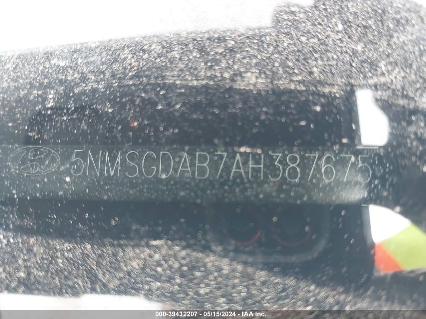 2010 Hyundai Santa Fe Gls VIN: 5NMSGDAB7AH387675 Lot: 39432207