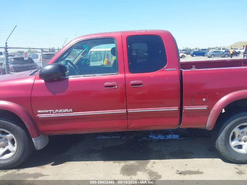 2000 Toyota Tundra Ltd V8 VIN: 5TBBT4816YS042212 Lot: 39432445