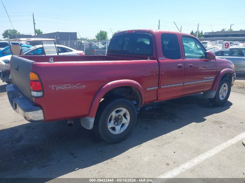 2000 Toyota Tundra Ltd V8 VIN: 5TBBT4816YS042212 Lot: 39432445