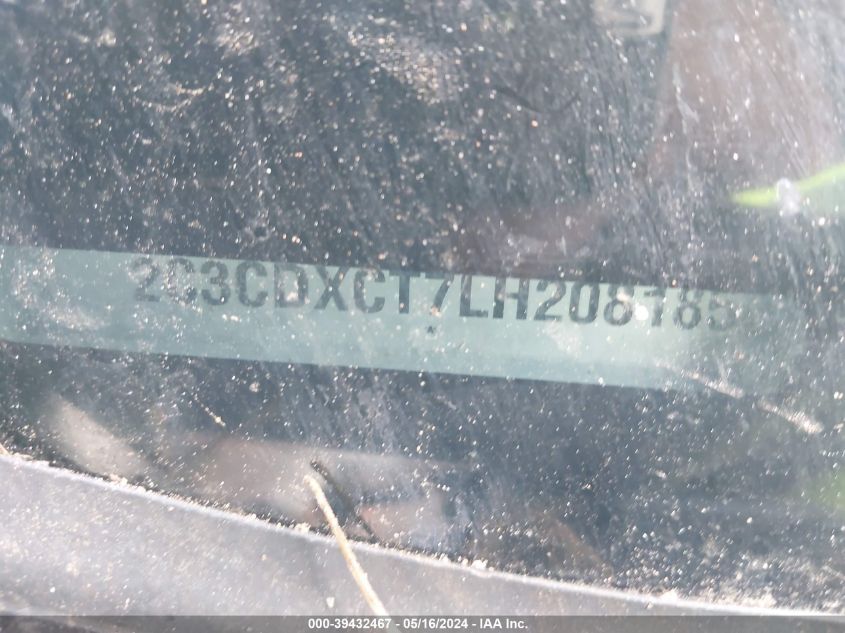 2020 Dodge Charger R/T Rwd VIN: 2C3CDXCT7LH208185 Lot: 39432467