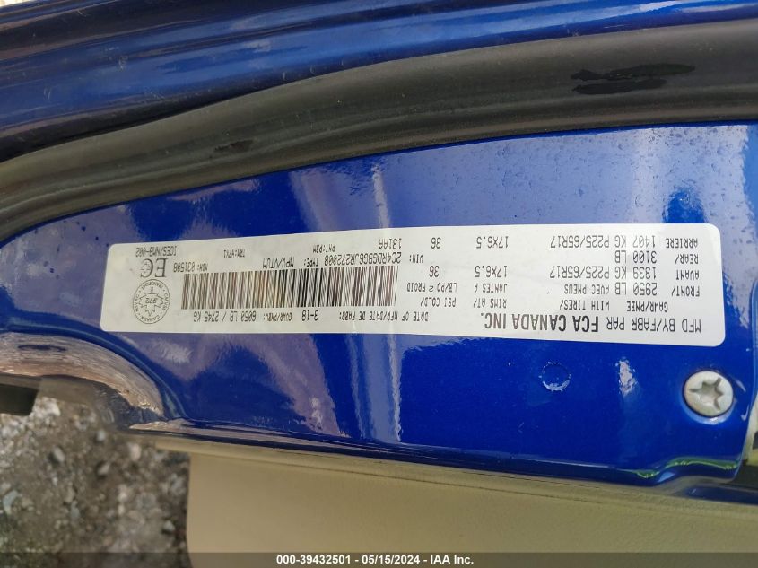 2018 Dodge Grand Caravan Cvp/Sxt VIN: 2C4RDGBG6JR272008 Lot: 39432501