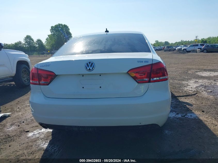 2013 Volkswagen Passat 2.0L Tdi Se VIN: 1VWBN7A30DC072023 Lot: 39432603