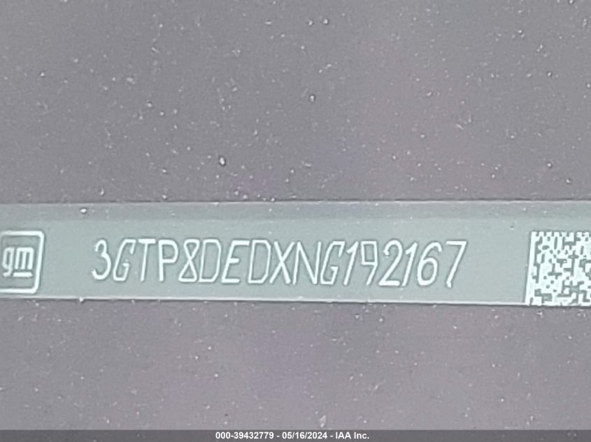 2022 GMC Sierra 1500 Limited 2Wd Short Box Slt VIN: 3GTP8DEDXNG192167 Lot: 39432779