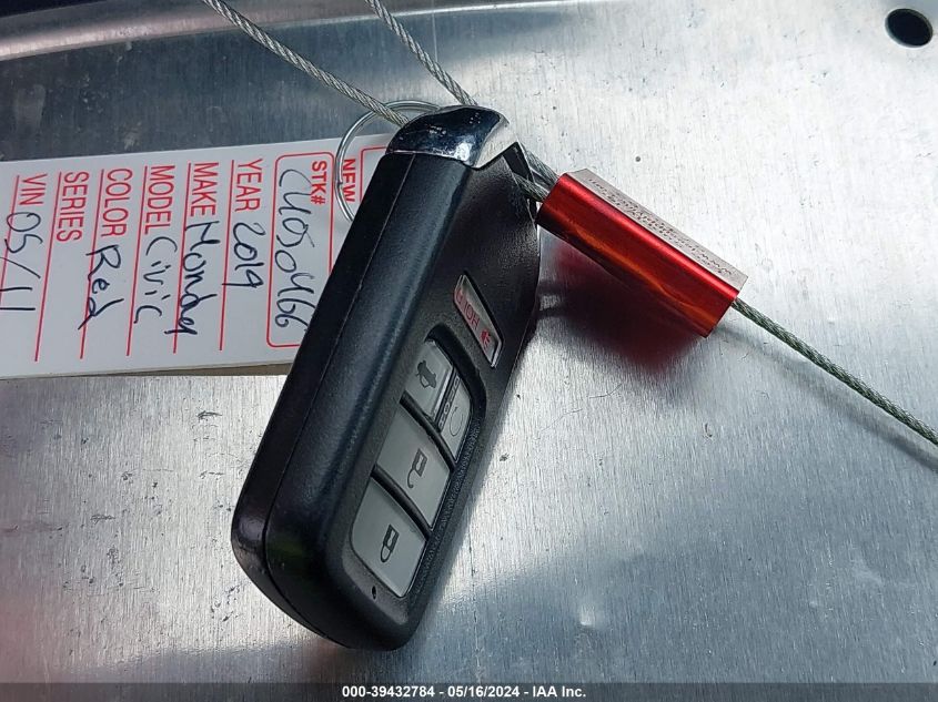 2019 Honda Civic Sport VIN: 2HGFC2F80KH605999 Lot: 39432784