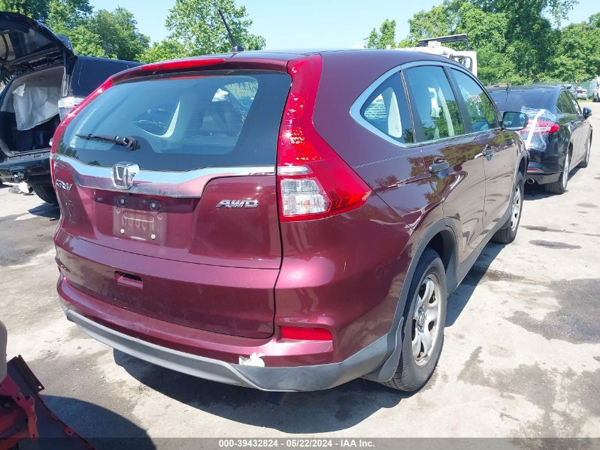 2015 Honda Cr-V Lx VIN: 2HKRM4H3XFH695410 Lot: 39432824