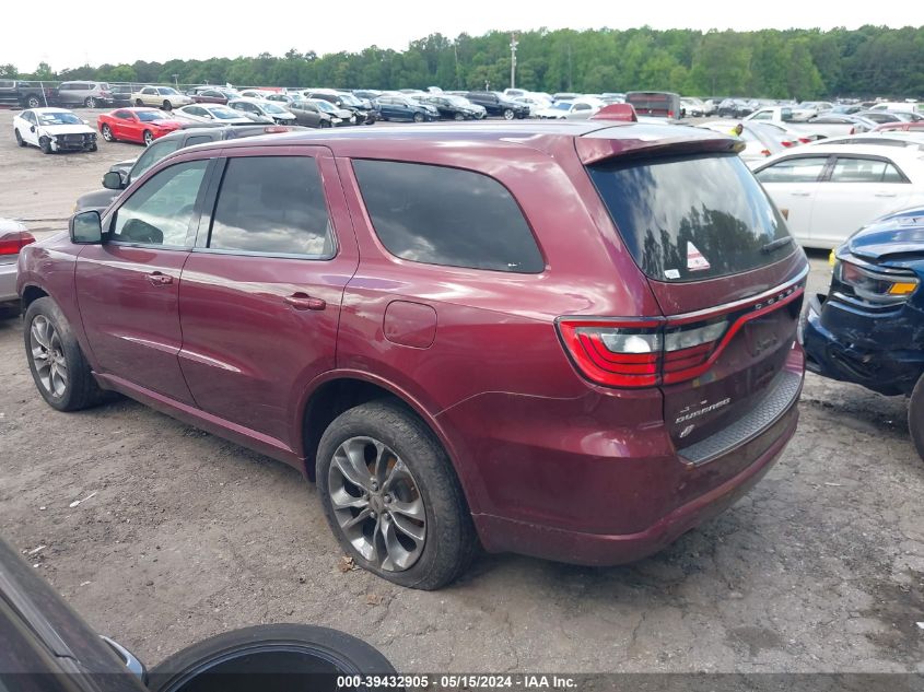 2019 Dodge Durango Gt Plus Awd VIN: 1C4RDJDG1KC684938 Lot: 39432905