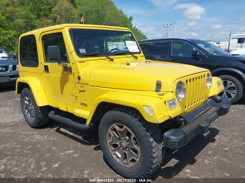 2001 Jeep Wrangler Sport VIN: 1J4FA49SX1P302014 Lot: 39432930