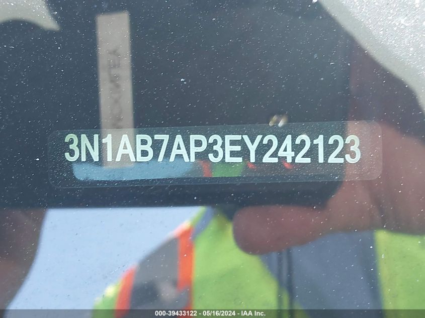 2014 Nissan Sentra S VIN: 3N1AB7AP3EY242123 Lot: 39433122