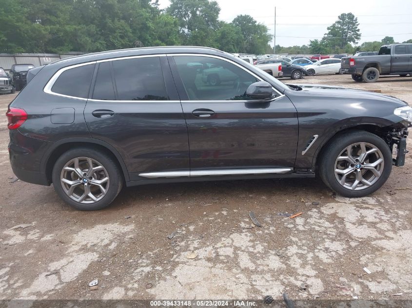 2021 BMW X3 Sdrive30I VIN: 5UXTY3C0XM9G38262 Lot: 39433148