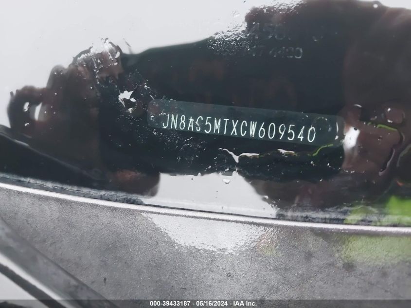 2012 Nissan Rogue S VIN: JN8AS5MTXCW609540 Lot: 39433187