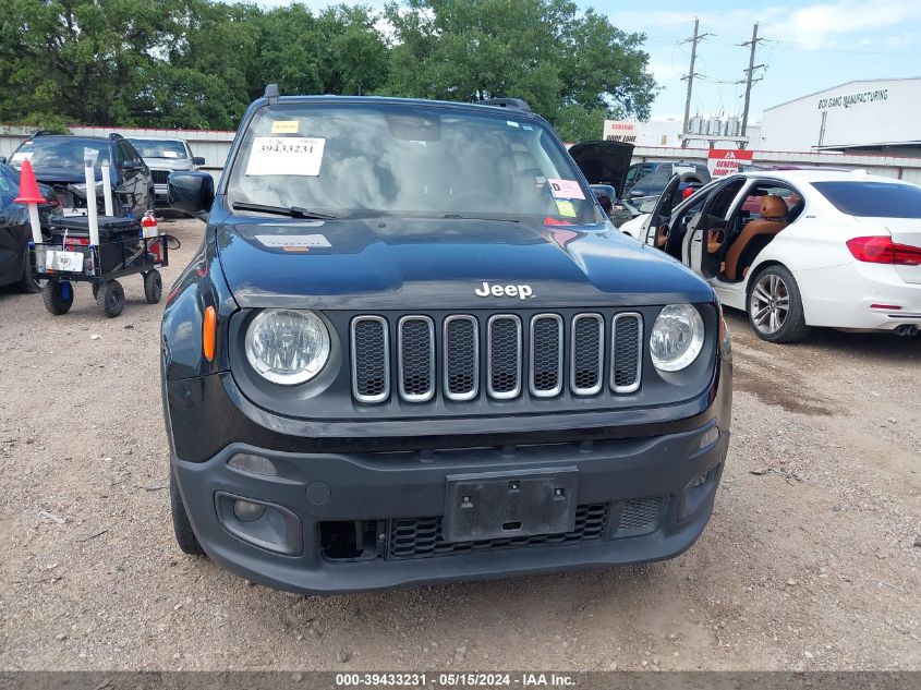 2018 Jeep Renegade Latitude Fwd VIN: ZACCJABB4JPG96324 Lot: 39433231