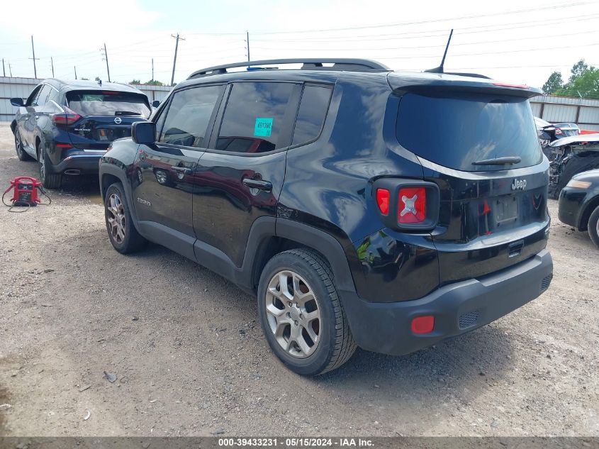 2018 Jeep Renegade Latitude Fwd VIN: ZACCJABB4JPG96324 Lot: 39433231