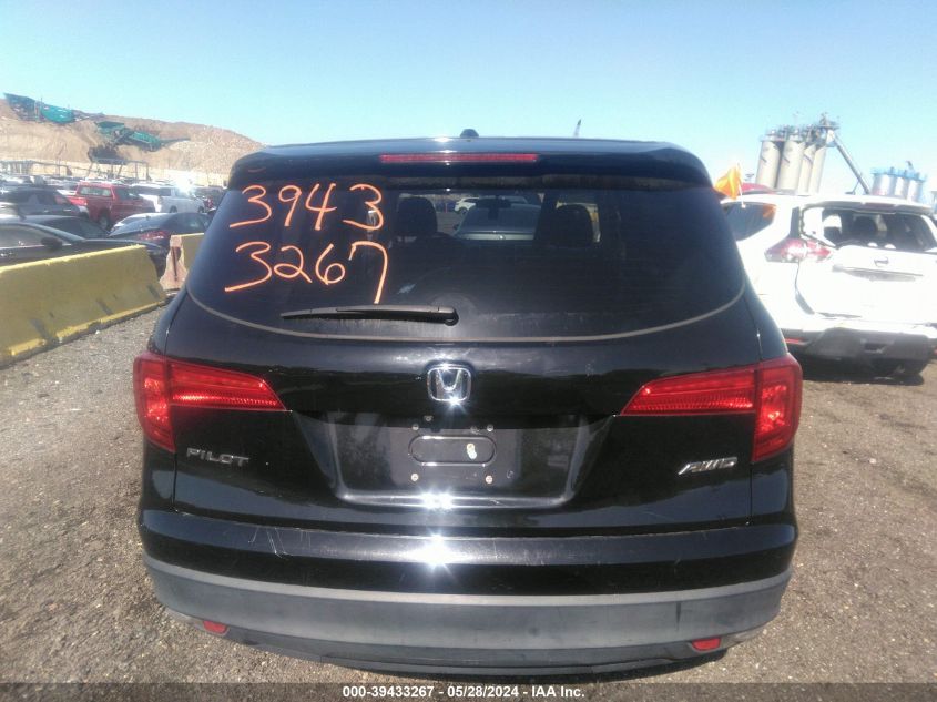 2016 Honda Pilot Ex VIN: 5FNYF6H31GB105337 Lot: 39433267