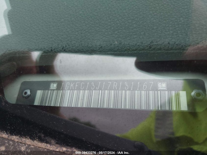 2007 GMC Yukon Slt VIN: 1GKFC13J17R131167 Lot: 39433276