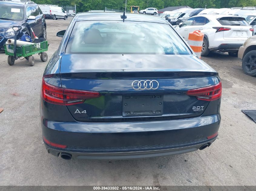 2018 Audi A4 2.0T Premium/2.0T Tech Premium VIN: WAUDNAF48JA048566 Lot: 39433502