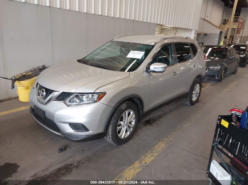 2016 Nissan Rogue S/Sl/Sv VIN: KNMAT2MV1GP682675 Lot: 39433517