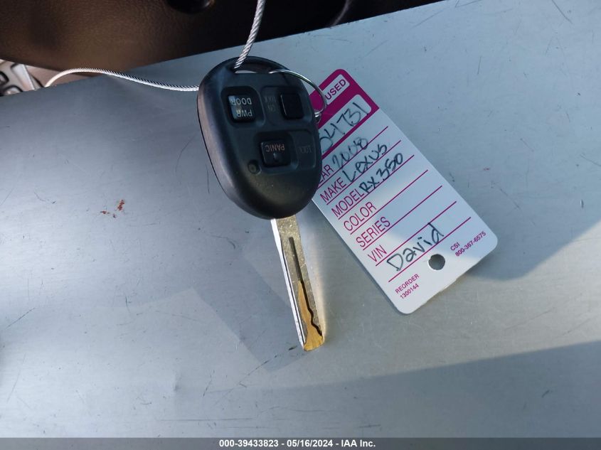 2008 Lexus Rx 350 VIN: 2T2HK31UX8C083630 Lot: 39433823