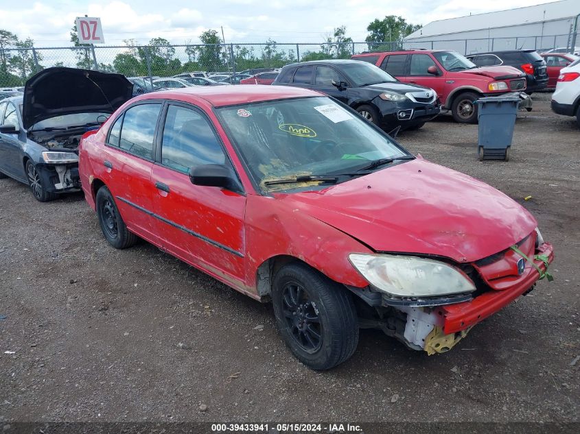 2005 Honda Civic Vp VIN: 1HGES16365L021014 Lot: 39433941