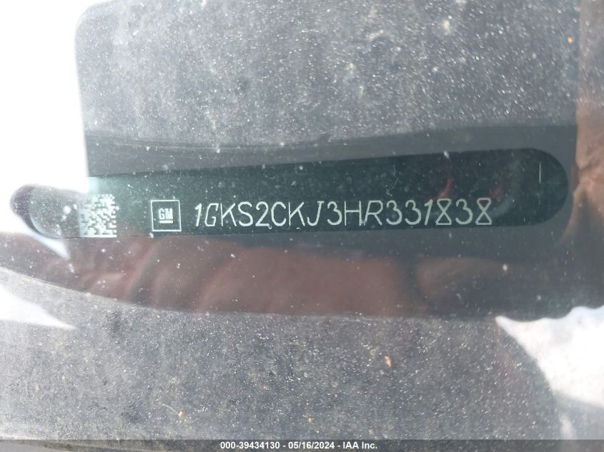 2017 GMC Yukon Denali VIN: 1GKS2CKJ3HR331838 Lot: 39434130