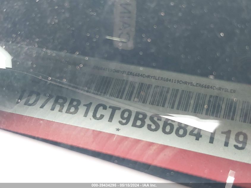 2011 Ram Ram 1500 St VIN: 1D7RB1CT9BS684119 Lot: 39434295