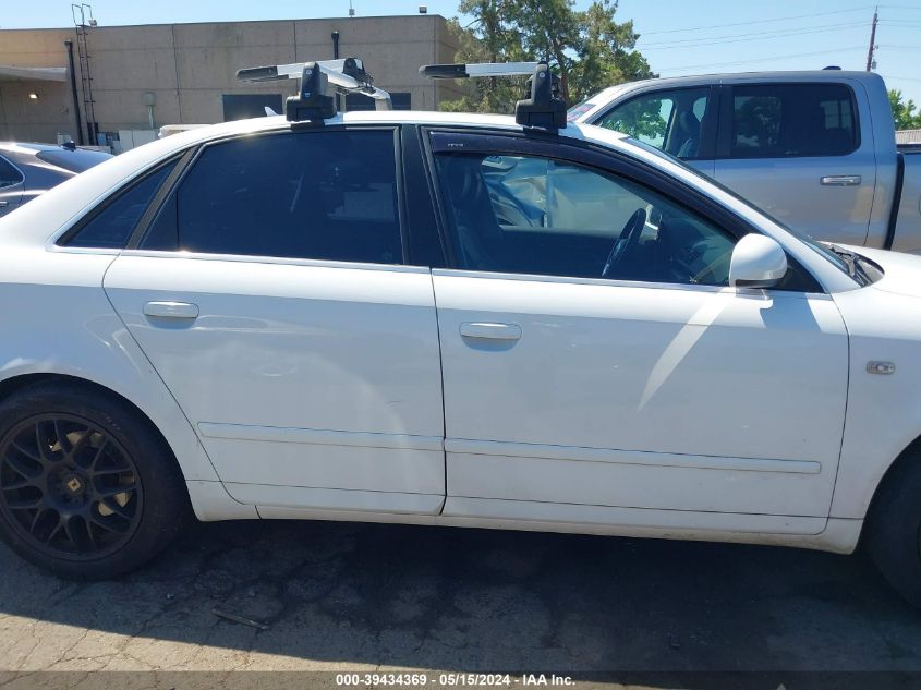 2007 Audi A4 2.0T VIN: WAUDF98E27A056933 Lot: 39434369