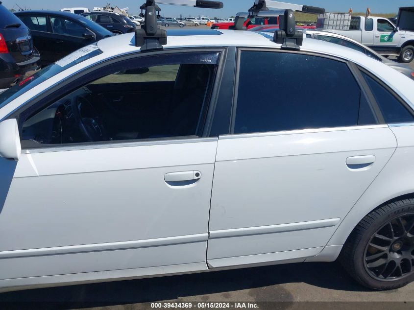 2007 Audi A4 2.0T VIN: WAUDF98E27A056933 Lot: 39434369