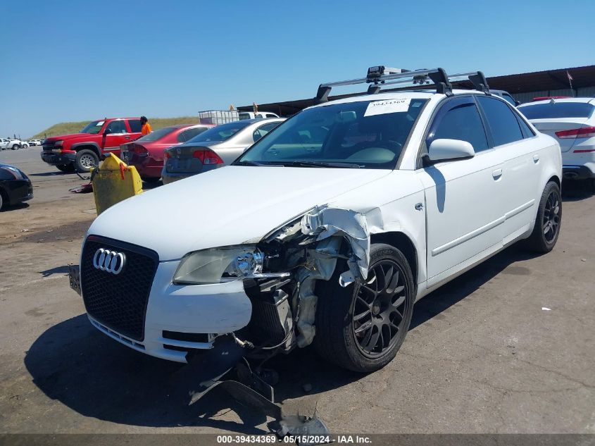 2007 Audi A4 2.0T VIN: WAUDF98E27A056933 Lot: 39434369