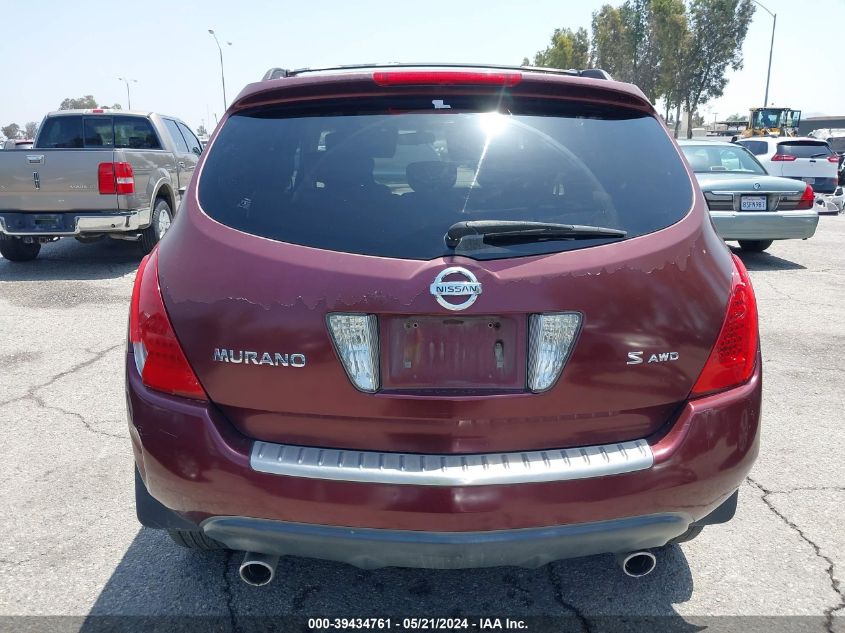 2006 Nissan Murano S VIN: JN8AZ08W96W502065 Lot: 39434761