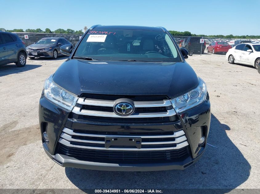 2019 Toyota Highlander Xle VIN: 5TDKZRFH5KS350112 Lot: 39434951