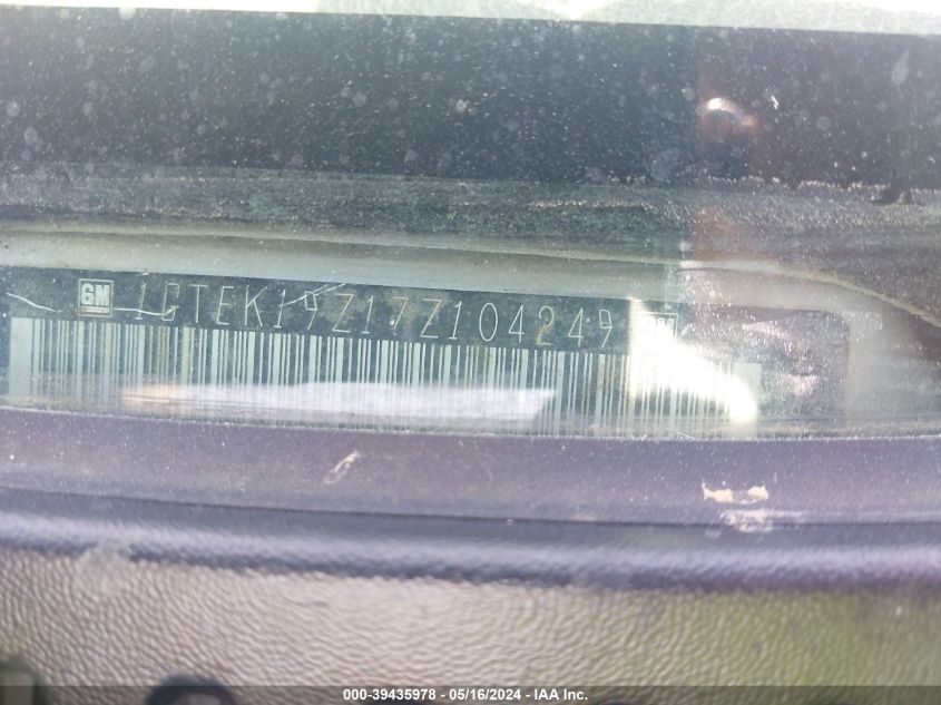 2007 GMC Sierra 1500 Classic Sle1 VIN: 1GTEK19Z17Z104249 Lot: 39435978