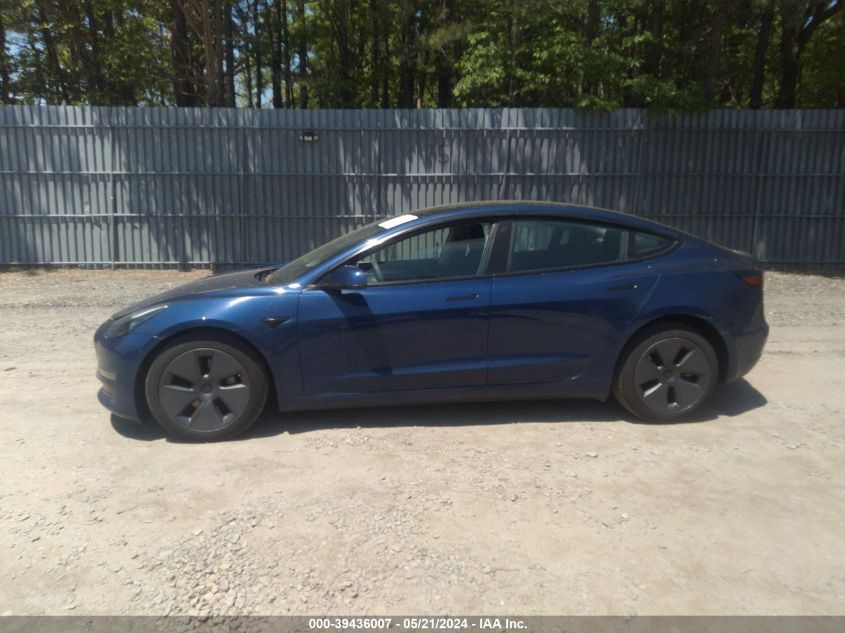 2022 Tesla Model 3 Long Range Dual Motor All-Wheel Drive VIN: 5YJ3E1EB7NF207766 Lot: 39436007