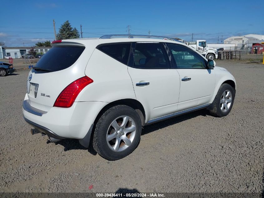 2006 Nissan Murano Se VIN: JN8AZ08W96W540430 Lot: 39436411