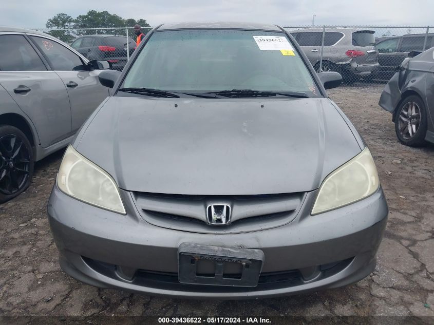 2004 Honda Civic Lx VIN: 2HGES16564H615521 Lot: 39436622