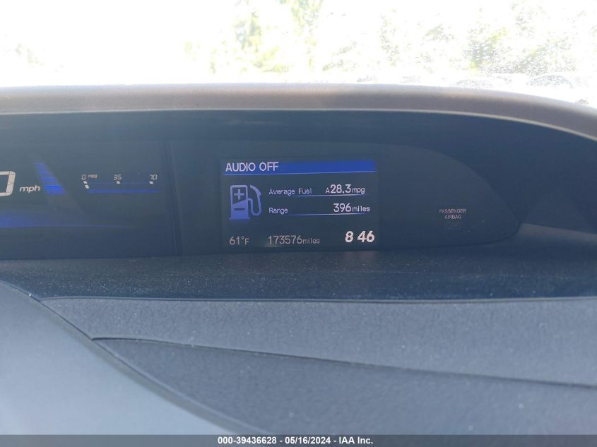 2012 Honda Civic Ex VIN: 19XFB2F81CE314989 Lot: 39436628