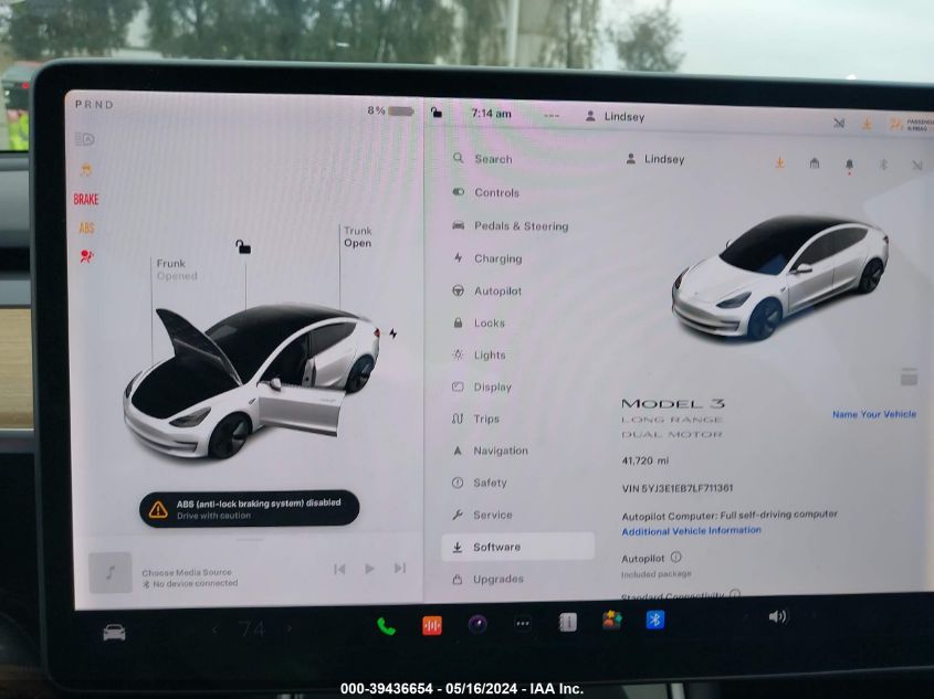 2020 Tesla Model 3 Long Range Dual Motor All-Wheel Drive VIN: 5YJ3E1EB7LF711361 Lot: 39436654