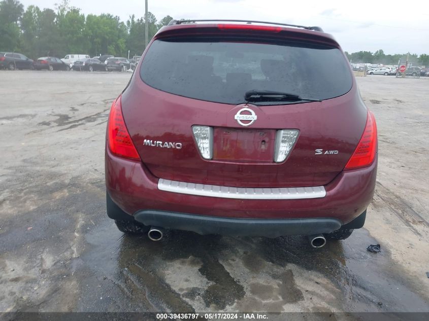 2006 Nissan Murano S VIN: JN8AZ08W96W516869 Lot: 39436797
