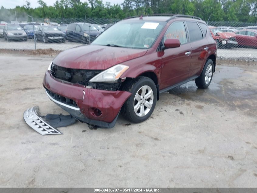 2006 Nissan Murano S VIN: JN8AZ08W96W516869 Lot: 39436797