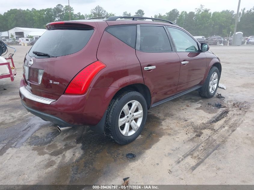 2006 Nissan Murano S VIN: JN8AZ08W96W516869 Lot: 39436797