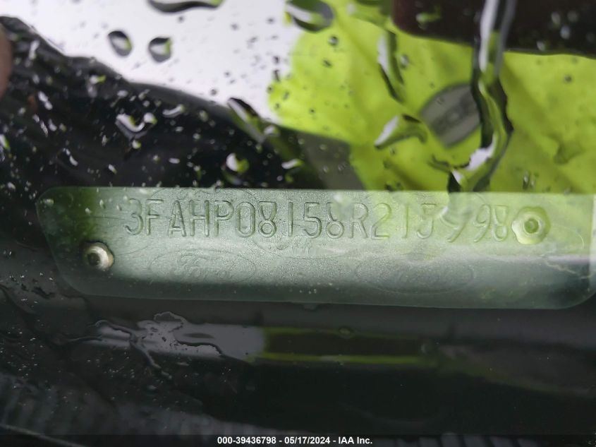 2008 Ford Fusion Sel VIN: 3FAHP08158R215998 Lot: 39436798