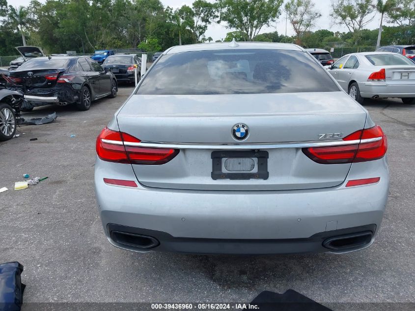 2016 BMW 750I VIN: WBA7F0C50GGM20375 Lot: 39436960