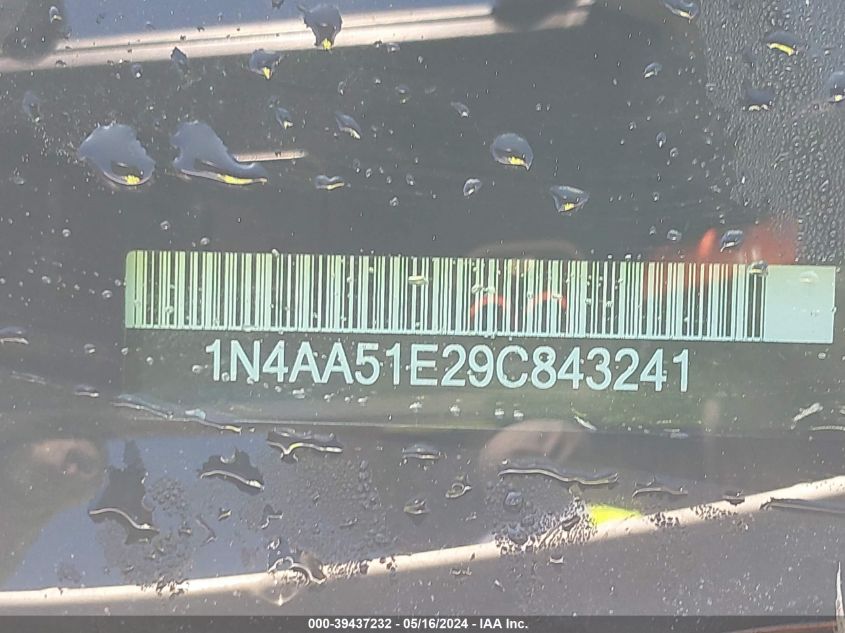 2009 Nissan Maxima 3.5 Sv VIN: 1N4AA51E29C843241 Lot: 39437232