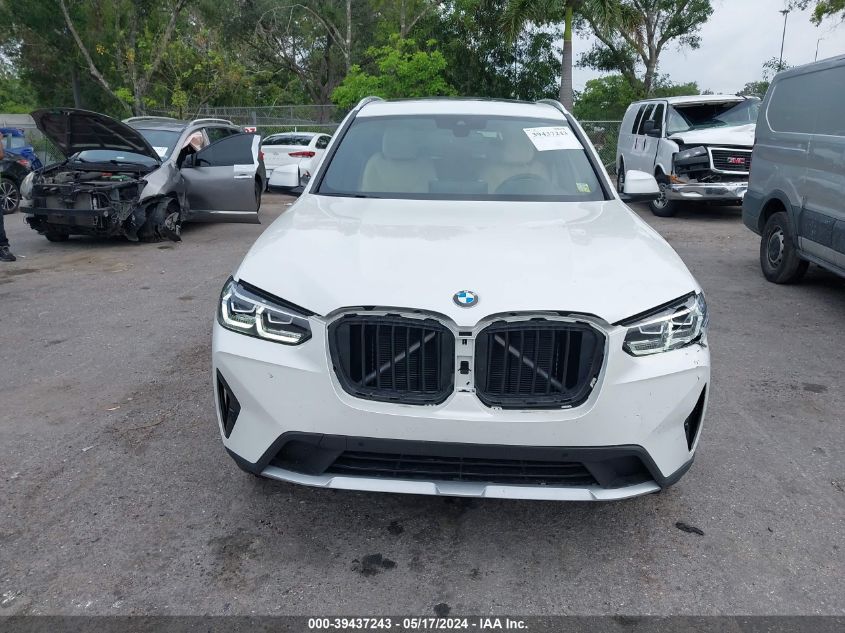 2022 BMW X3 xDrive30I VIN: WBX57DP00NN162285 Lot: 39437243