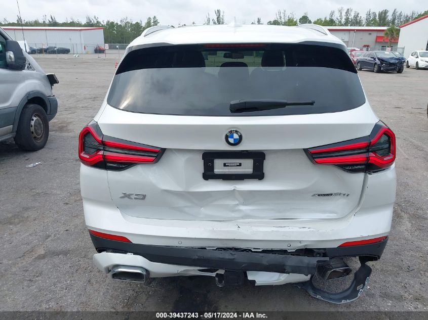 2022 BMW X3 xDrive30I VIN: WBX57DP00NN162285 Lot: 39437243