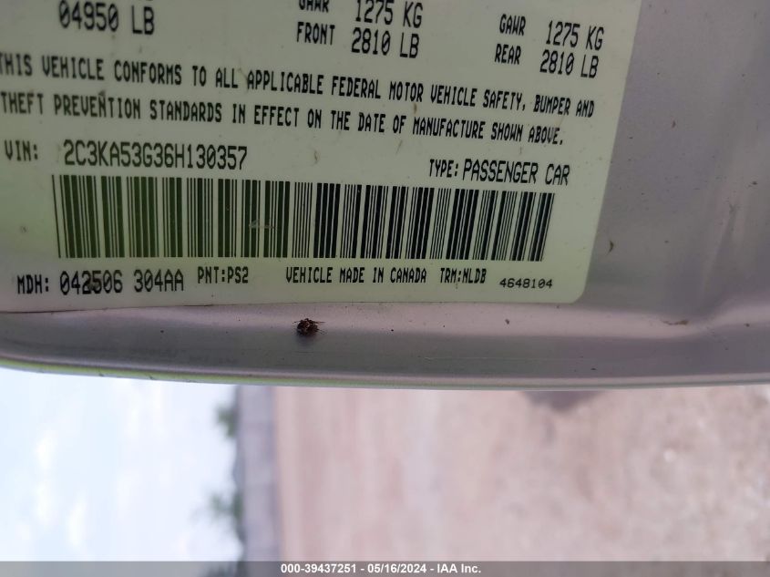 2006 Chrysler 300 Touring VIN: 2C3KA53G36H130357 Lot: 39437251