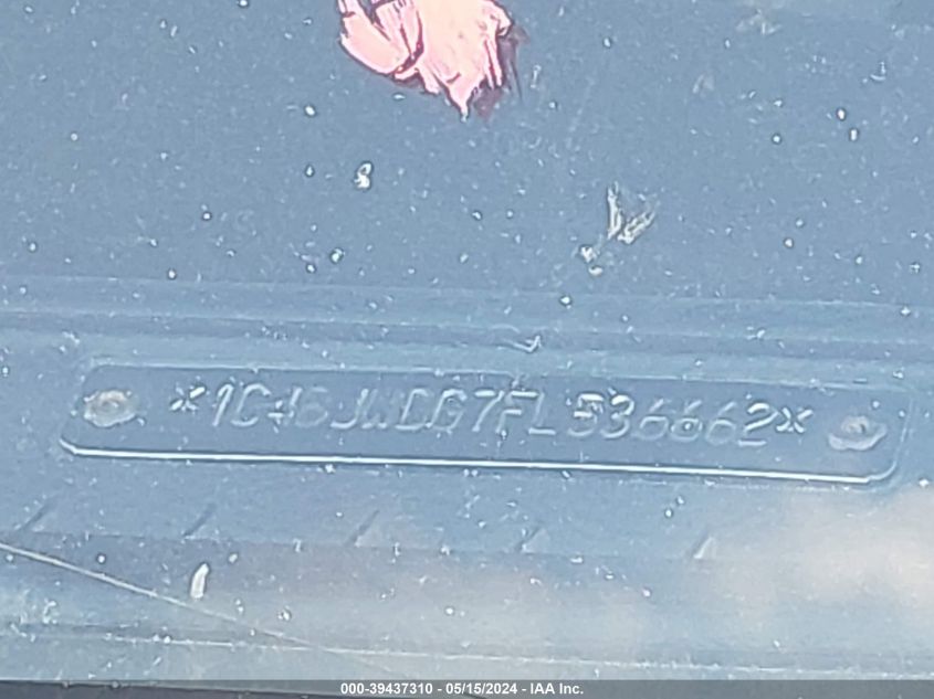 2015 Jeep Wrangler Unlimited Sport VIN: 1C4BJWDG7FL536662 Lot: 39437310