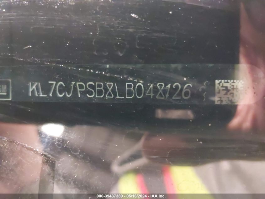 2020 Chevrolet Trax Awd Lt VIN: KL7CJPSB8LB048126 Lot: 39437389