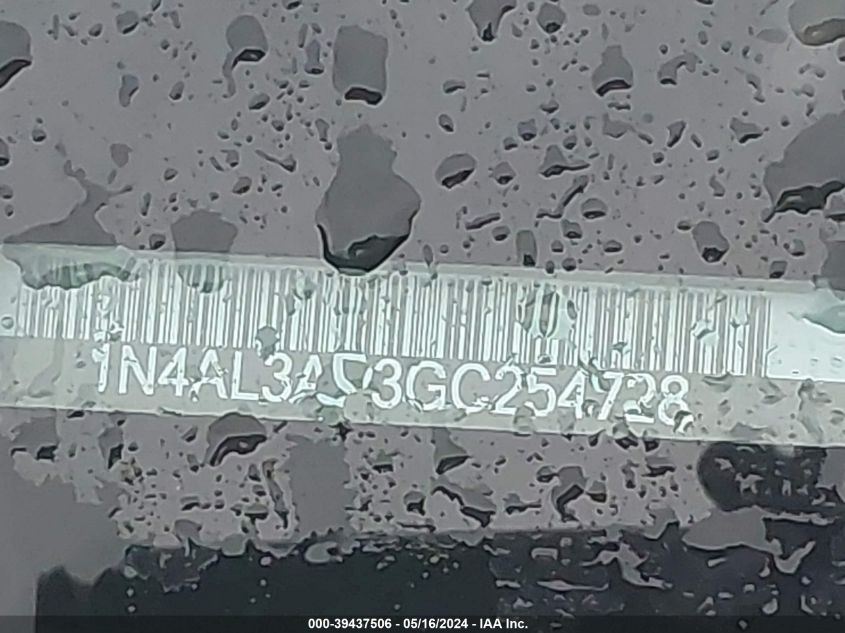 2016 Nissan Altima 2.5/2.5 S/2.5 Sl/2.5 Sr/2.5 Sv VIN: 1N4AL3AP3GC254728 Lot: 39437506