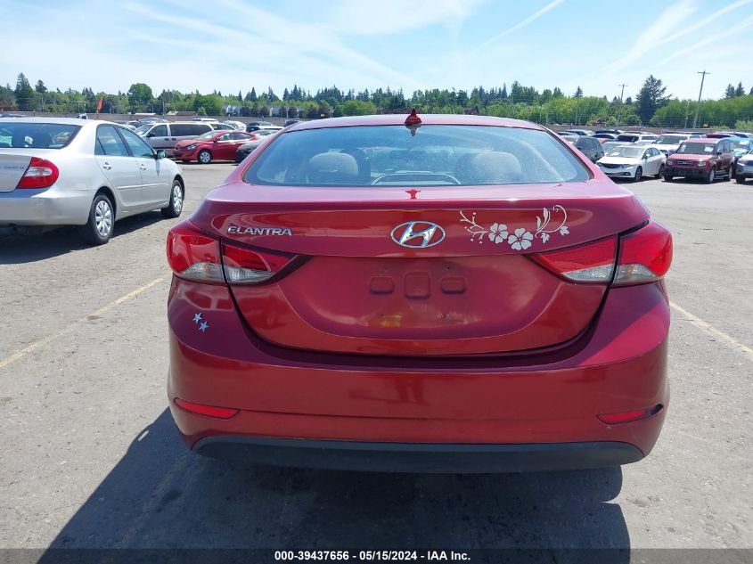 2016 Hyundai Elantra Se VIN: 5NPDH4AE0GH750183 Lot: 39437656