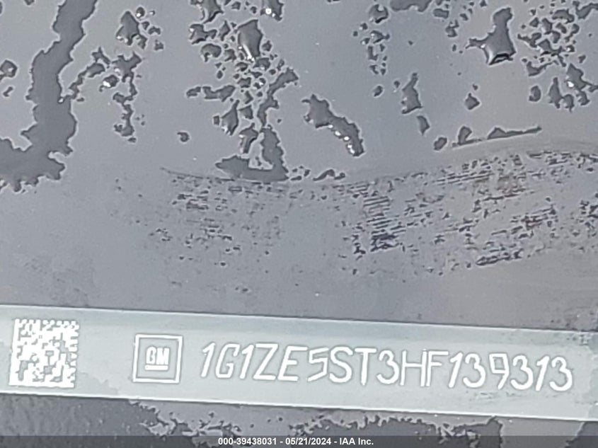 2017 Chevrolet Malibu 1Lt VIN: 1G1ZE5ST3HF139313 Lot: 39438031