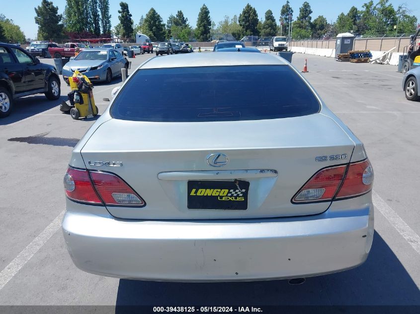 2004 Lexus Es 330 VIN: JTHBA30G845040225 Lot: 39438125